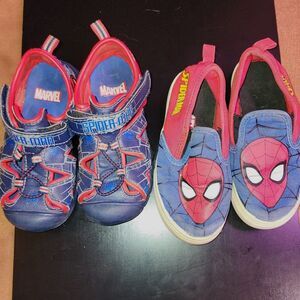 Boys Spider man shoes - 2 pair size‎ 10